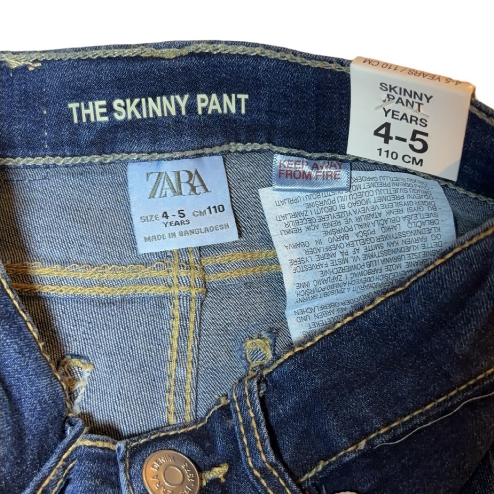 New Zara boy’s skinny dark denim blue jeans